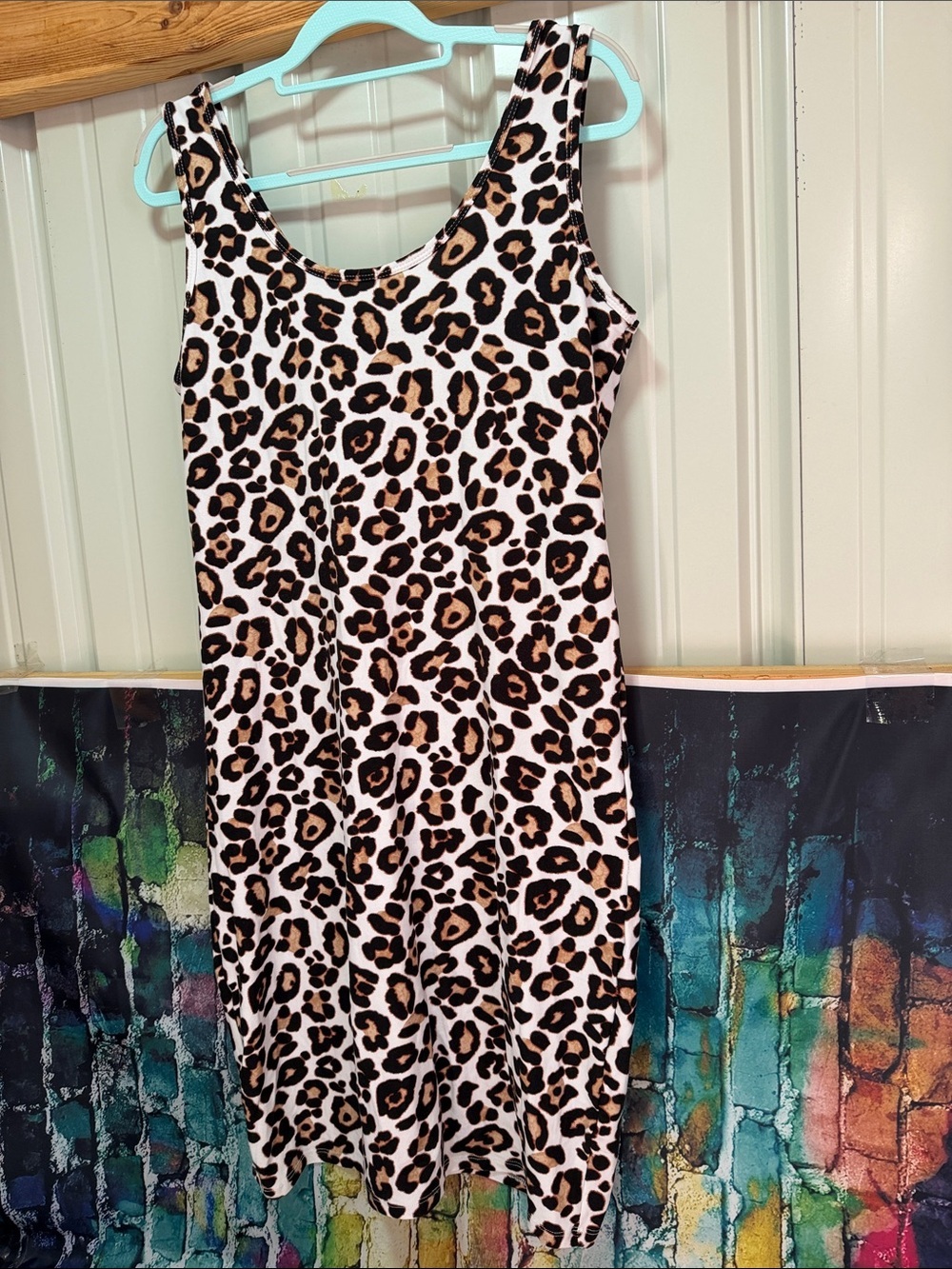 Leopard Print Sleeveless Scoop Neck Dress